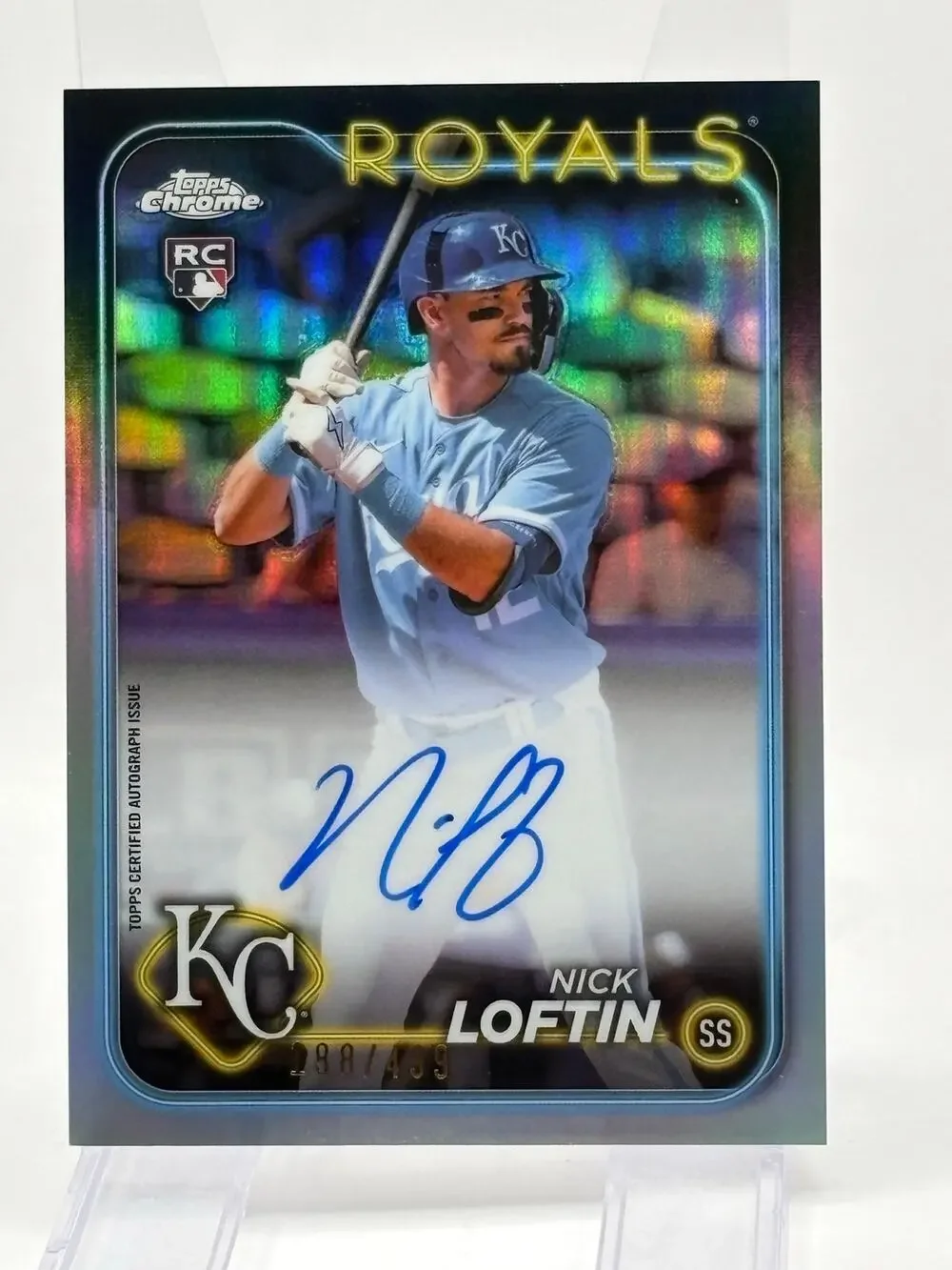 2024 Topps Chrome Nick Loftin Rookie Refractor Auto 188/499 Royals RC
